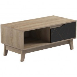Coffee Table Judas 230-000096 90x45x38,5cm Marble Effect Black-Sonoma SONOMA-BLACK