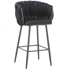 Bar Stool Vivian 327-000024 57x50x100cm Black-Black BLACK