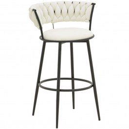 Bar Stool Alkia I 029-000384 50x56x95cm Ecru-Black ECRU