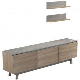 TV Composition Kasia 230-000078 180x35x48,5cm Marble Effect Grey-Sonoma SONOMA-GREY