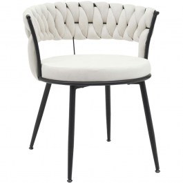 Armchair Alkia 360-000004 60x57x68cm Cream-Black CREAM