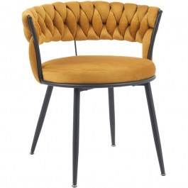 Armchair Alkia 360-000023 60x57x68cm Yellow-Black YELLOW