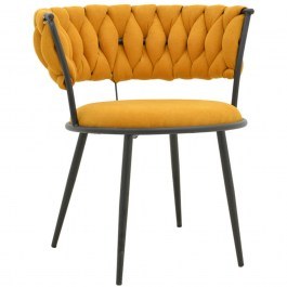 Armchair Alkia I 029-000378 57x58,5x72cm Yellow-Black YELLOW
