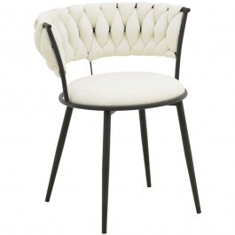 Armchair Alkia I 029-000379 57x58,5x72cm Ecru-Black ECRU