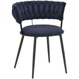 Armchair Alkia I 029-000380 57x58,5x72cm Dark Blue-Black DARK BLUE