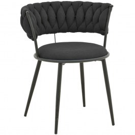 Armchair Alkia I 029-000381 57x58,5x72cm Black BLACK
