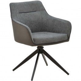 Swivel Armchair Debra 292-000092 60x64x83cm Grey-Black GREY