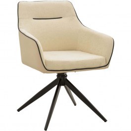 Swivel Armchair Debra 292-000093 60x64x83cm Beige-Black BEIGE