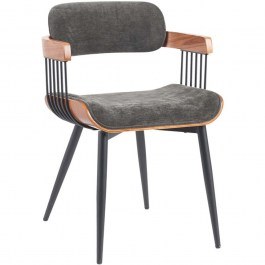 Armchair Cameo 332-000029 53x49,5x75,5cm Walnut-Anthracite ANTHRACITE