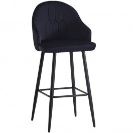 Σκαμπό Μπαρ Velva 127-000184 46x45x113cm Black BLACK