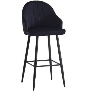 Σκαμπό Μπαρ Velva 127-000184 46x45x113cm Black