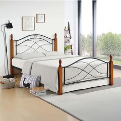 Κρεβάτι Polanian (Για Στρώμα 90x190cm) 330-000023 105x205x84cm Walnut-Black