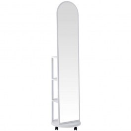 Floor Mirror Wheeled With Shelves Espero 384-000014 D34x170cm White WHITE