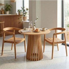 Τραπεζαρία Noody-Kenda I (Σετ 3Τμχ) 343-000043 Φ80x75cm Natural