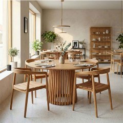 Dinning Set Noody-Kenda I (Set 5Pcs) 343-000039 D120x75cm Natural