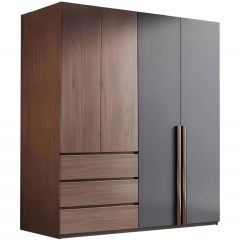 Four-Leaf Wardrobe Sonlen 072-000100 160x52x195cm Walnut-Anthracite