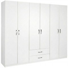 Ντουλάπα Εξάφυλλη Dormie 039-000215 206x52x213cm White