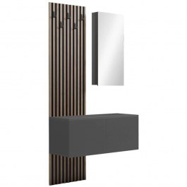 Entrance Furniture Arika 230-000088 100x37,1x199,5cm Oak-Anthracite ANTHRACITE-OAK