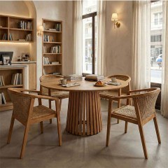 Garden Dinning Set Granny-Kenda I (Set 5Pcs) 343-000073 D120x75cm Natural-Beige