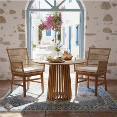 Τραπεζαρία Κήπου Inca-Kenda I (Σετ 3Τμχ) 343-000061 Φ80x75cm Natural-Beige