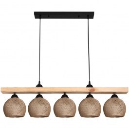 Ceiling Lamp - Rail Salote 147-000197 100x18x24cm 5xΕ27 100W Natural-Brown BROWN