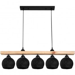 Ceiling Lamp - Rail Salote 147-000198 100x18x24cm 5xΕ27 100W Natural-Black BLACK