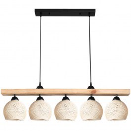 Ceiling Lamp - Rail Salote 147-000199 100x18x24cm 5xΕ27 100W Natural-Cream CREAM