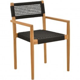 Armchair Lengan 336-000034 54x52x80cm Natural-Black NATURAL-BLACK