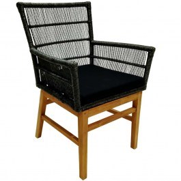 Armchair Inca 343-000007 60x61x90cm Natural-Black NATURAL-BLACK