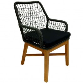 Armchair Elaiza 343-000005 58x60x90cm Natural-Black NATURAL-BLACK
