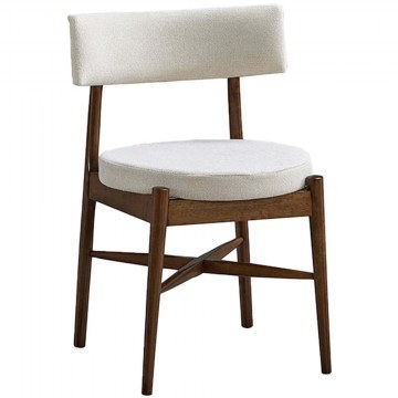 Καρέκλα Raudi 381-000004 45,5x45,5x81cm Walnut-Ecru