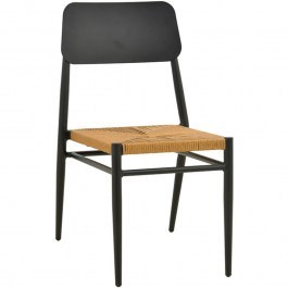 Καρέκλα Giardino 404-000017 45x56x82cm Black-Natural BLACK