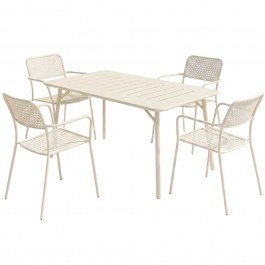 Τραπεζαρία Κήπου Moraja Federal (Σετ 5Τμχ) 200-001684 140x80x72cm Cream CREAM