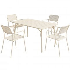 Τραπεζαρία Κήπου Moraja Federal (Σετ 5Τμχ) 200-001684 140x80x72cm Cream