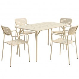 Τραπεζαρία Κήπου Moraja Deraby (Σετ 5Τμχ) 200-001683 140x80x72cm Cream CREAM