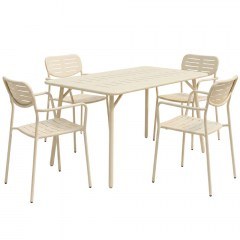 Τραπεζαρία Κήπου Moraja Deraby (Σετ 5Τμχ) 200-001683 140x80x72cm Cream