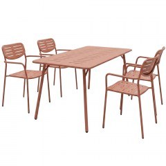 Τραπεζαρία Κήπου Moraja Deraby (Σετ 5Τμχ) 200-001686 140x80x72cm Terracotta