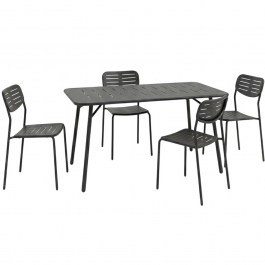 Τραπεζαρία Κήπου Moraja Deraby Ι (Σετ 5Τμχ) 200-001682 140x80x72cm Black BLACK