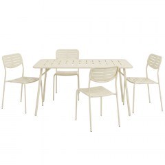 Τραπεζαρία Κήπου Moraja Deraby Ι (Σετ 5Τμχ) 200-001685 140x80x72cm Cream