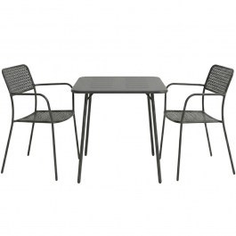 Τραπεζαρία Κήπου Moraja Federal (Σετ 3Τμχ) 200-001690 70x70x73cm Black BLACK