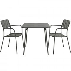 Τραπεζαρία Κήπου Moraja Federal (Σετ 3Τμχ) 200-001690 70x70x73cm Black