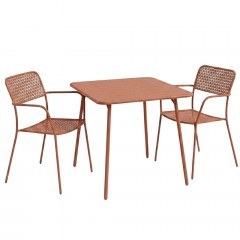 Τραπεζαρία Κήπου Moraja Federal (Σετ 3Τμχ) 200-001696 70x70x73cm Terracotta