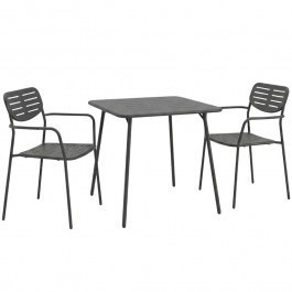 Τραπεζαρία Κήπου Moraja Deraby (Σετ 3Τμχ) 200-001689 70x70x73cm Black BLACK