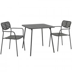 Τραπεζαρία Κήπου Moraja Deraby (Σετ 3Τμχ) 200-001689 70x70x73cm Black