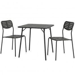 Τραπεζαρία Κήπου Moraja Deraby I (Σετ 3Τμχ) 200-001691 70x70x73cm Black BLACK