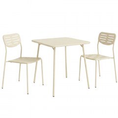 Τραπεζαρία Κήπου Moraja Deraby I (Σετ 3Τμχ) 200-001694 70x70x73cm Cream