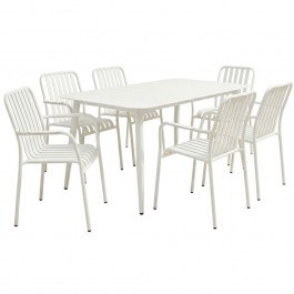 Garden Dining Set Heven Vista (Set 7Pcs) 200-001608 150x80x72cm White WHITE