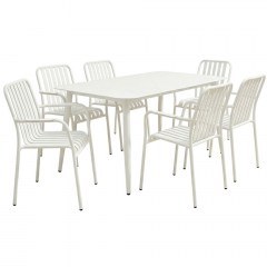 Garden Dining Set Heven Vista (Set 7Pcs) 200-001608 150x80x72cm White