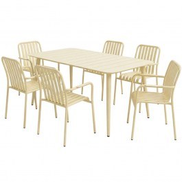 Garden Dining Set Heven Vista (Set 7Pcs) 200-001612 150x80x72cm Champagne CHAMPAGNE