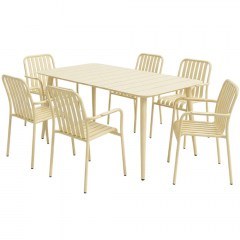 Garden Dining Set Heven Vista (Set 7Pcs) 200-001612 150x80x72cm Champagne